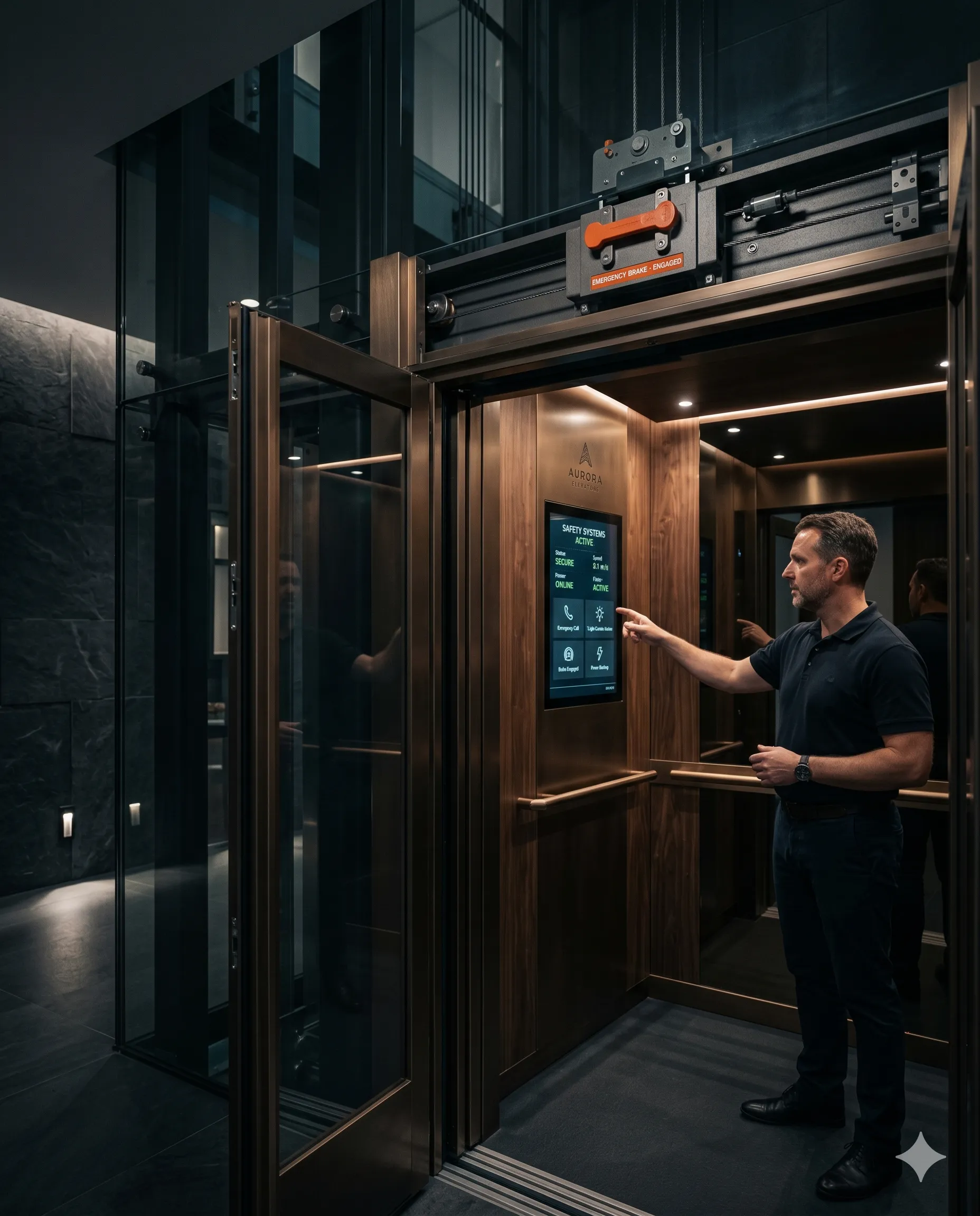 Modern home elevator safety features